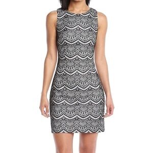Jessica Simpson Lace Scallop Sheath Mini Dress